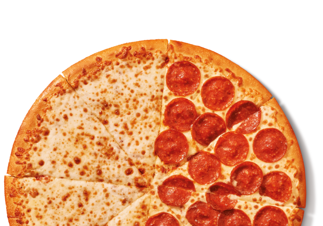 Half Pepperoni Half Cheese Pizza