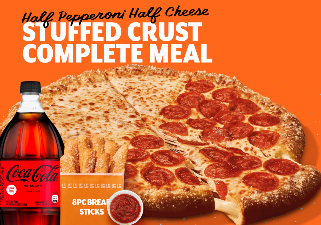 Stuffed Crust Half Pepperoni Half Cheese Complete Meal