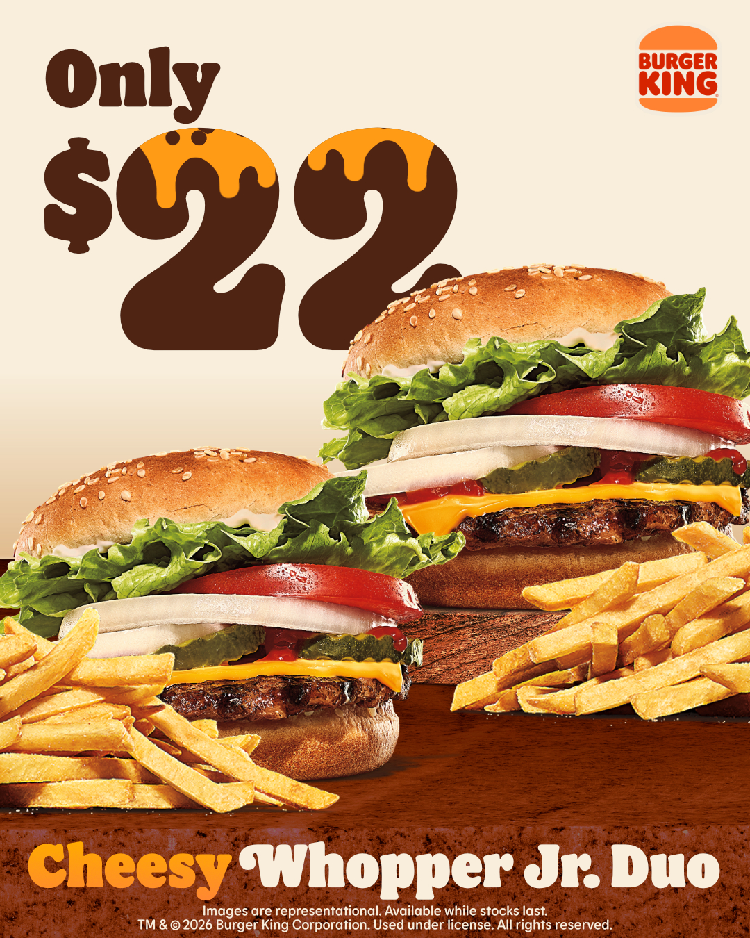 Cheesy Whopper Jr Duo